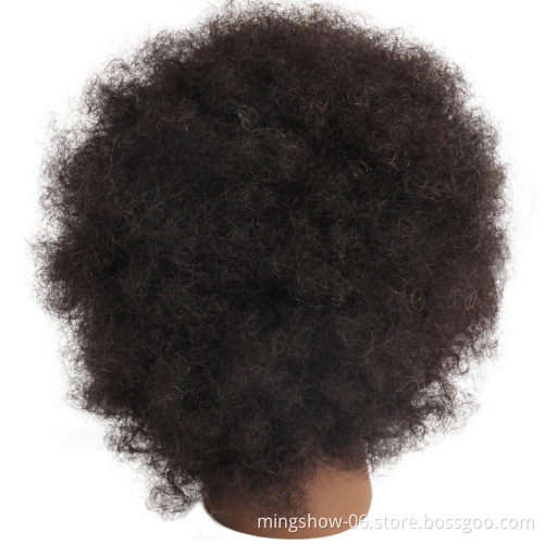 Human Hair Afro Hairdresser Training Head Manikin Cosmetology Mannequin head hair extension
